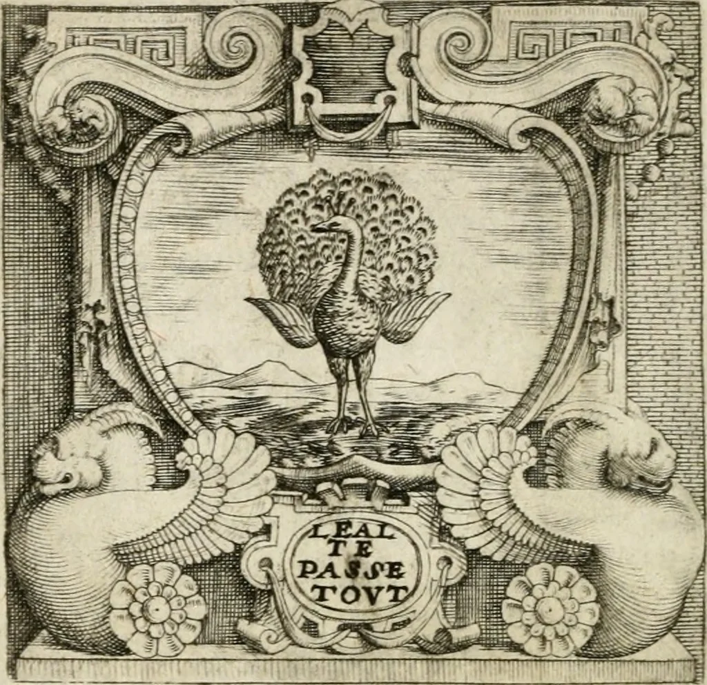 An illustration from Le imprese illustri : con espositioni et discorsi del Sor Ieronimo Ruscelli : al serenissimo et sempre felicissimo re Catolico Filippo D'Austaria : con la giunta di altre imprese tutto riordinato et corretto da Fran.co Patritio, 1572, leaf 155