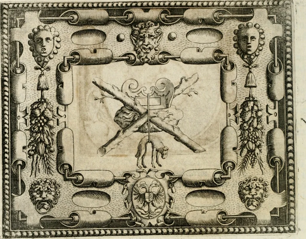 An illustration from Le imprese illustri : con espositioni et discorsi del Sor Ieronimo Ruscelli : al serenissimo et sempre felicissimo re Catolico Filippo D'Austaria : con la giunta di altre imprese tutto riordinato et corretto da Fran.co Patritio, 1572, leaf 219
