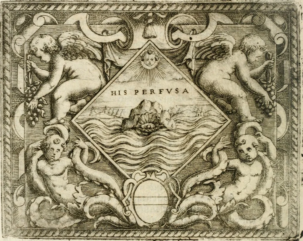 An illustration from Le imprese illustri : con espositioni et discorsi del Sor Ieronimo Ruscelli : al serenissimo et sempre felicissimo re Catolico Filippo D'Austaria : con la giunta di altre imprese tutto riordinato et corretto da Fran.co Patritio, 1572, leaf 357