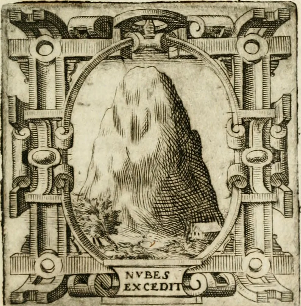 An illustration from Le imprese illustri : con espositioni et discorsi del Sor Ieronimo Ruscelli : al serenissimo et sempre felicissimo re Catolico Filippo D'Austaria : con la giunta di altre imprese tutto riordinato et corretto da Fran.co Patritio, 1572, leaf 364