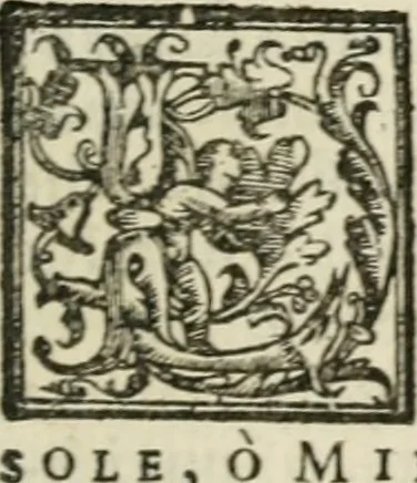 An illustration from Le imprese illustri : con espositioni et discorsi del Sor Ieronimo Ruscelli : al serenissimo et sempre felicissimo re Catolico Filippo D'Austaria : con la giunta di altre imprese tutto riordinato et corretto da Fran.co Patritio, 1572, leaf 450