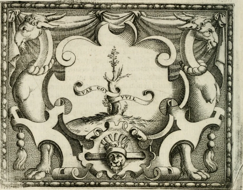 An illustration from Le imprese illustri : con espositioni et discorsi del Sor Ieronimo Ruscelli : al serenissimo et sempre felicissimo re Catolico Filippo D'Austaria : con la giunta di altre imprese tutto riordinato et corretto da Fran.co Patritio, 1572, leaf 533