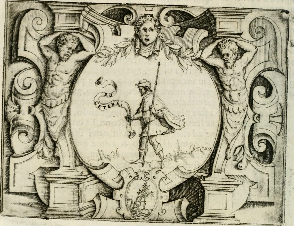 An illustration from Le imprese illustri : con espositioni et discorsi del Sor Ieronimo Ruscelli : al serenissimo et sempre felicissimo re Catolico Filippo D'Austaria : con la giunta di altre imprese tutto riordinato et corretto da Fran.co Patritio, 1572, leaf 535