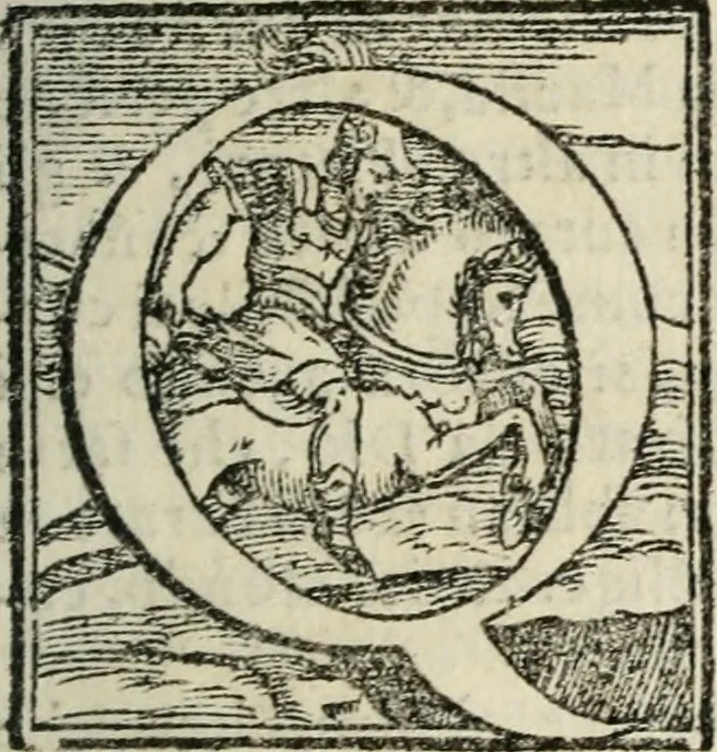 An illustration from Le imprese illustri : con espositioni et discorsi del Sor Ieronimo Ruscelli : al serenissimo et sempre felicissimo re Catolico Filippo D'Austaria : con la giunta di altre imprese tutto riordinato et corretto da Fran.co Patritio, 1572, leaf 54