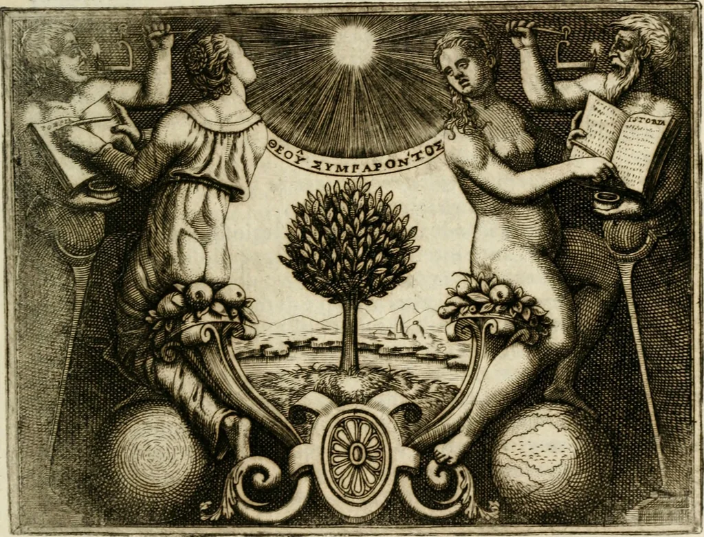 An illustration from Le imprese illustri : con espositioni et discorsi del Sor Ieronimo Ruscelli : al serenissimo et sempre felicissimo re Catolico Filippo D'Austaria : con la giunta di altre imprese tutto riordinato et corretto da Fran.co Patritio, 1572, leaf 604