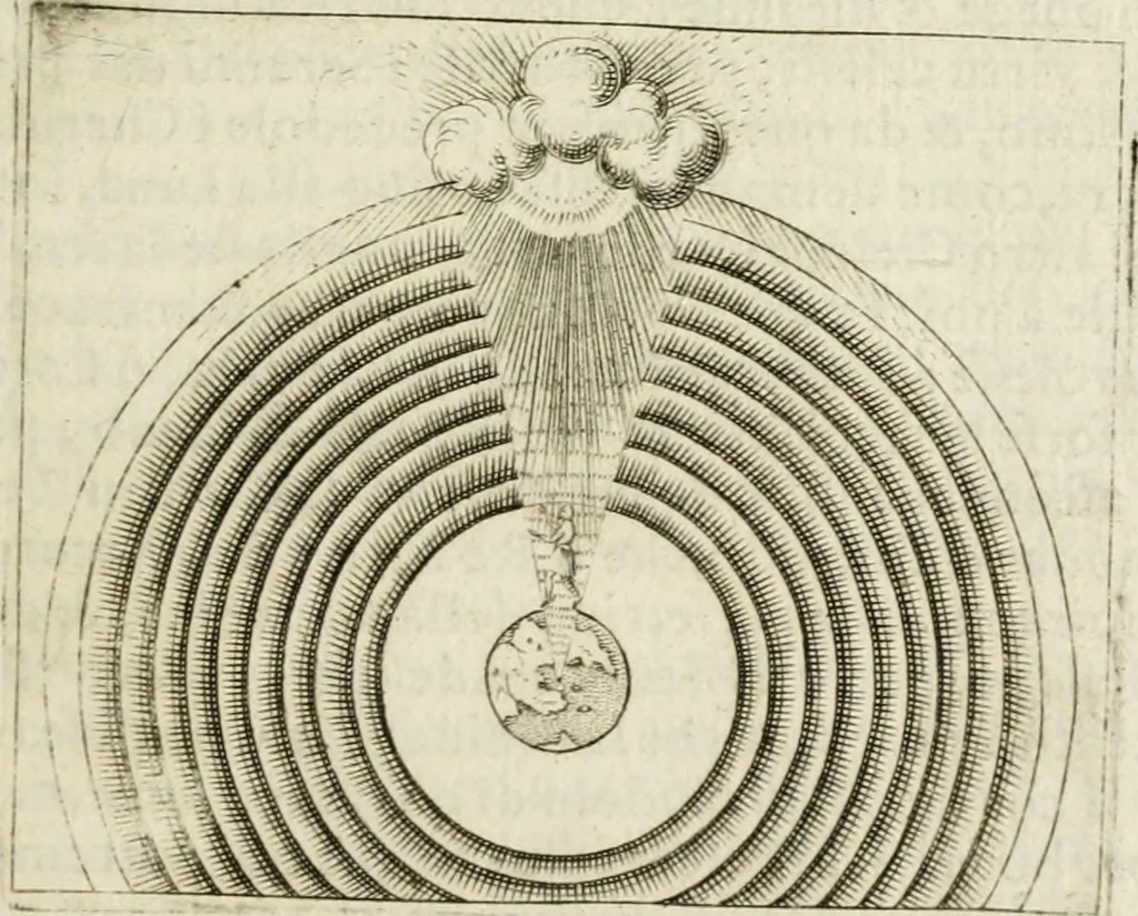 An illustration from Le imprese illustri : con espositioni et discorsi del Sor Ieronimo Ruscelli : al serenissimo et sempre felicissimo re Catolico Filippo D'Austaria : con la giunta di altre imprese tutto riordinato et corretto da Fran.co Patritio, 1572, leaf 70