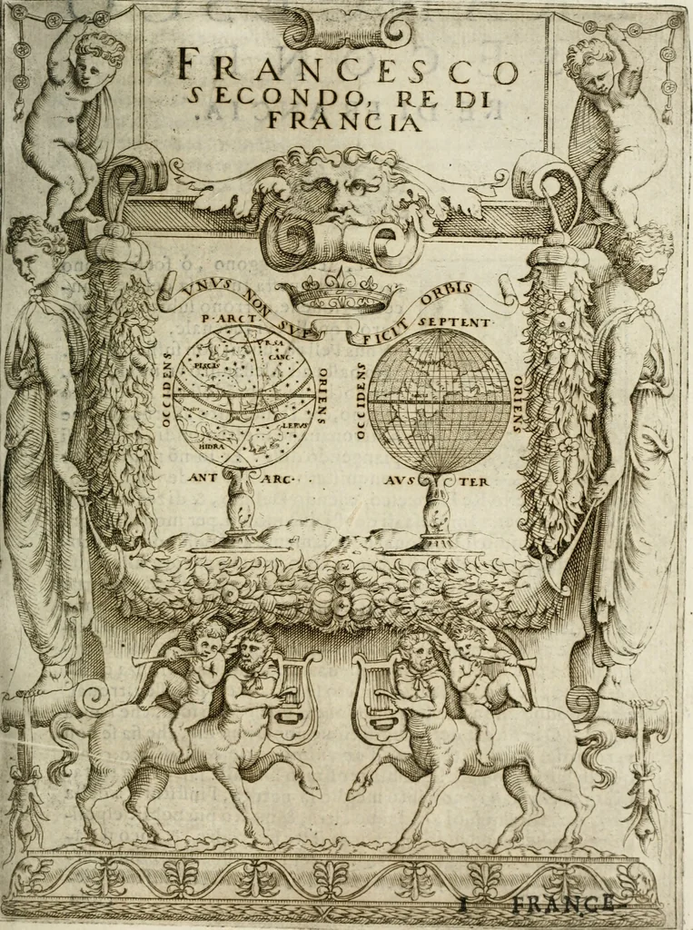 An illustration from Le imprese illustri : con espositioni et discorsi del Sor Ieronimo Ruscelli : al serenissimo et sempre felicissimo re Catolico Filippo D'Austaria : con la giunta di altre imprese tutto riordinato et corretto da Fran.co Patritio, 1572, leaf 78