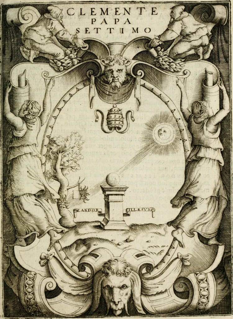 An illustration from Le imprese illustri : con espositioni et discorsi del Sor Ieronimo Ruscelli : al serenissimo et sempre felicissimo re Catolico Filippo D'Austaria : con la giunta di altre imprese tutto riordinato et corretto da Fran.co Patritio, 1572, leaf 92