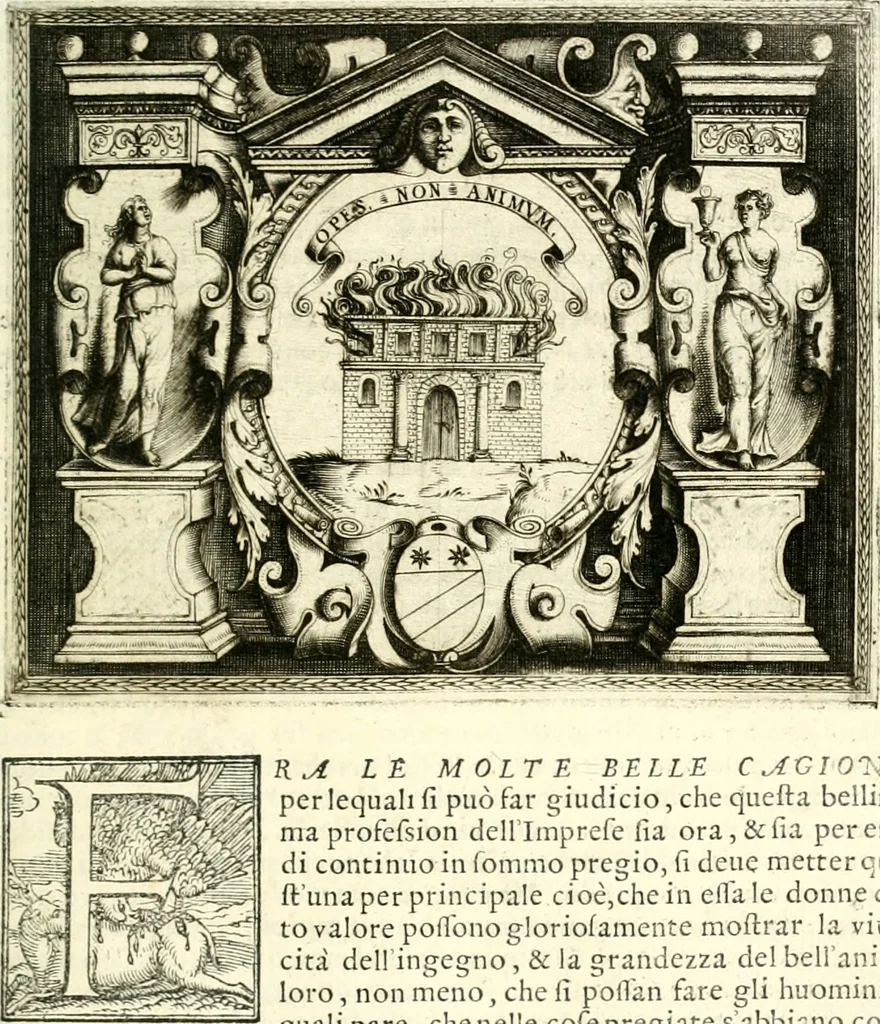 An illustration from Le imprese illustri, 1566, leaf 220