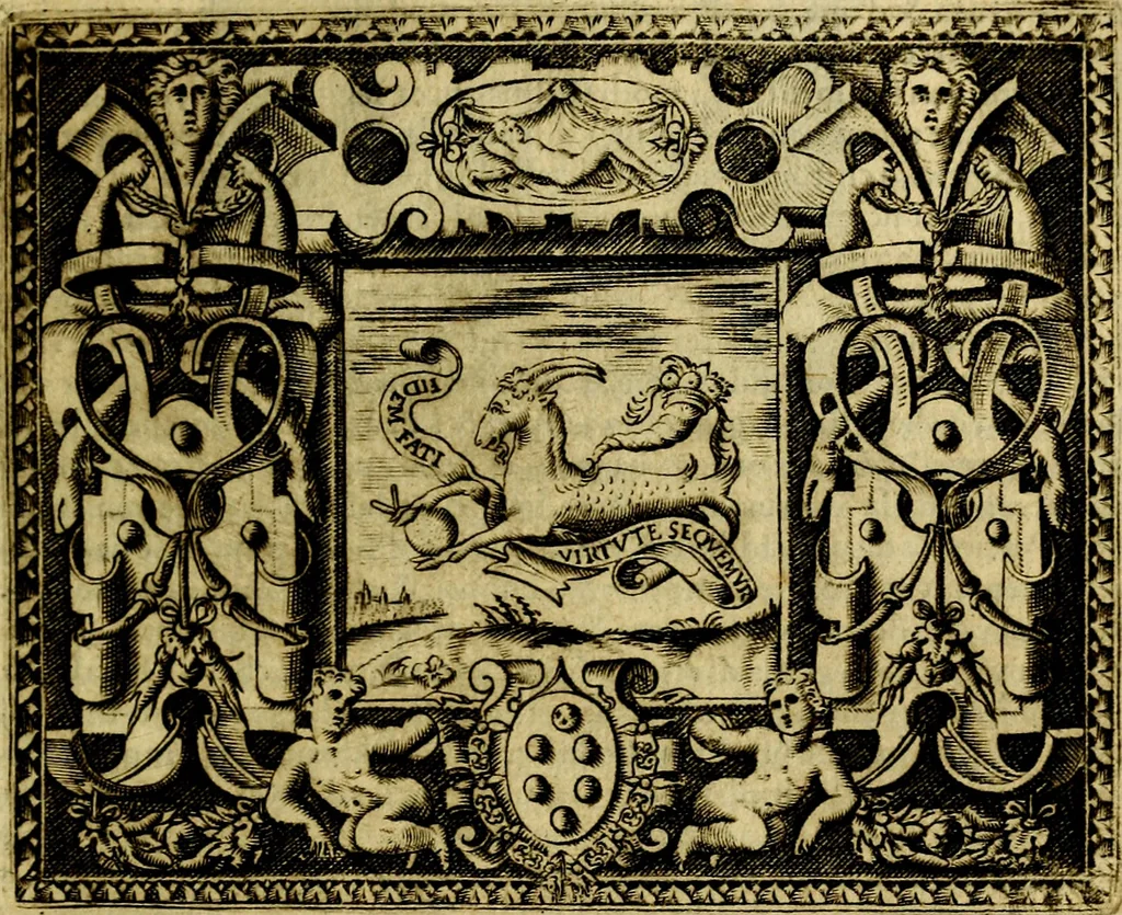 An illustration from Le imprese illustri del S.or Ieronimo Ruscelli., 1584, leaf 152