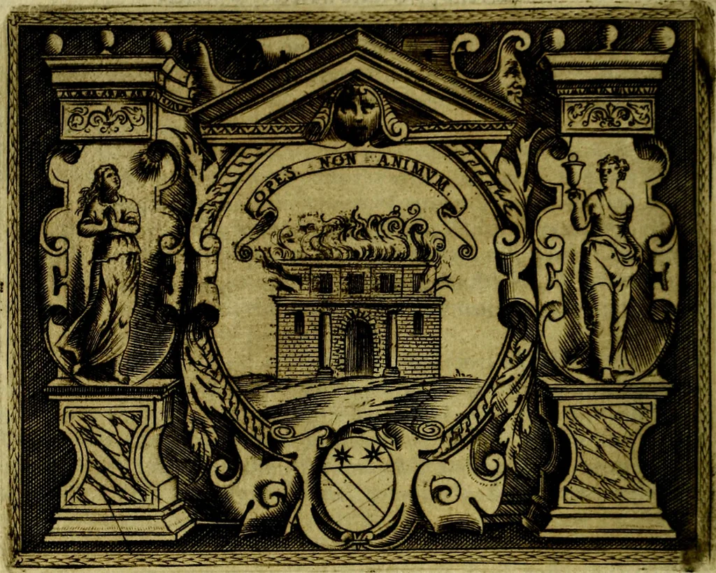 An illustration from Le imprese illustri del S.or Ieronimo Ruscelli., 1584, leaf 179