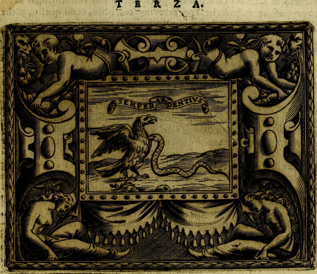 An illustration from Le imprese illustri del S.or Ieronimo Ruscelli., 1584, leaf 248
