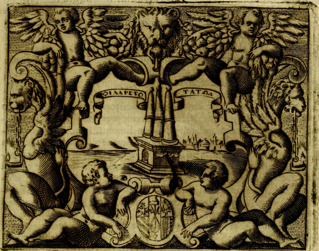 An illustration from Le imprese illustri del S.or Ieronimo Ruscelli., 1584, leaf 254