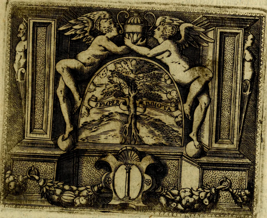 An illustration from Le imprese illustri del S.or Ieronimo Ruscelli., 1584, leaf 296