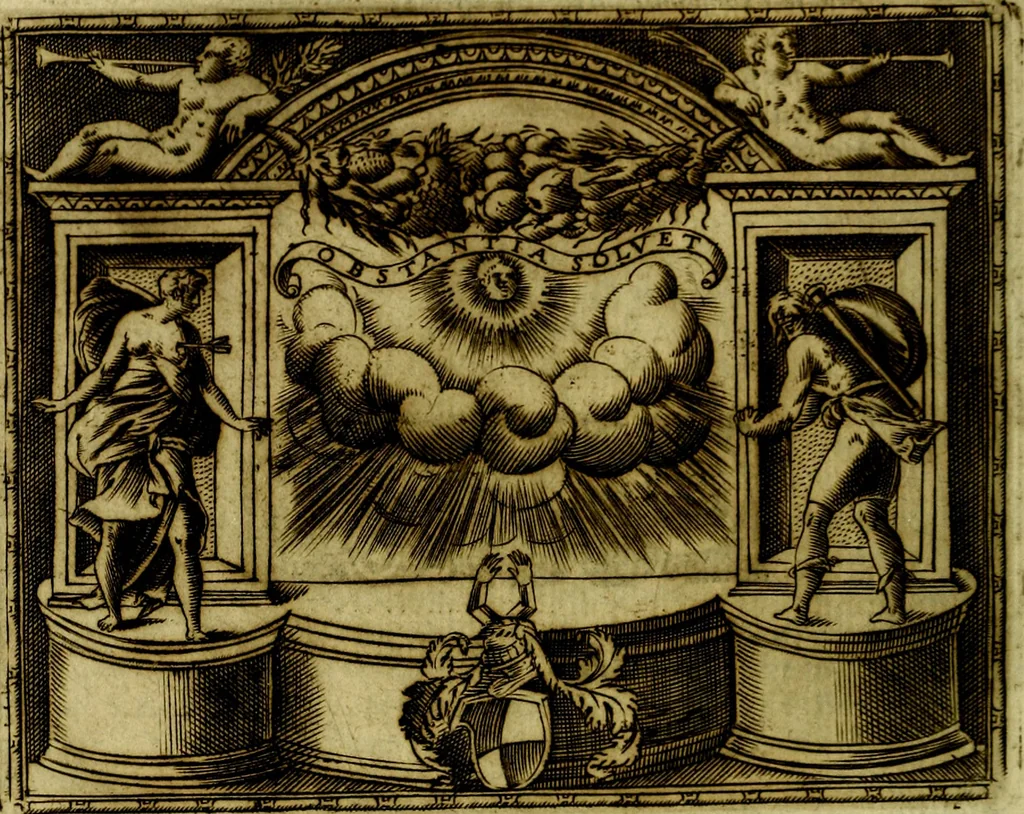 An illustration from Le imprese illustri del S.or Ieronimo Ruscelli., 1584, leaf 333