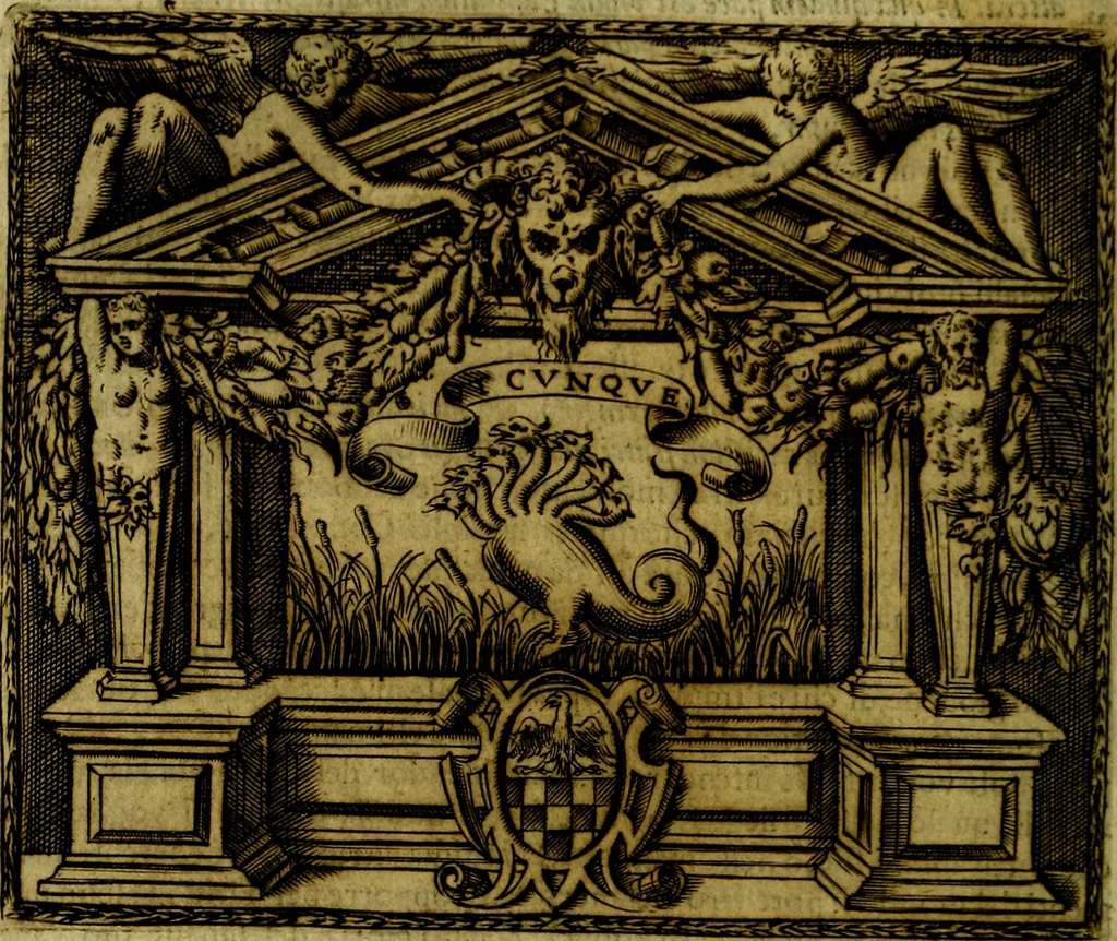 An illustration from Le imprese illustri del S.or Ieronimo Ruscelli., 1584, leaf 337