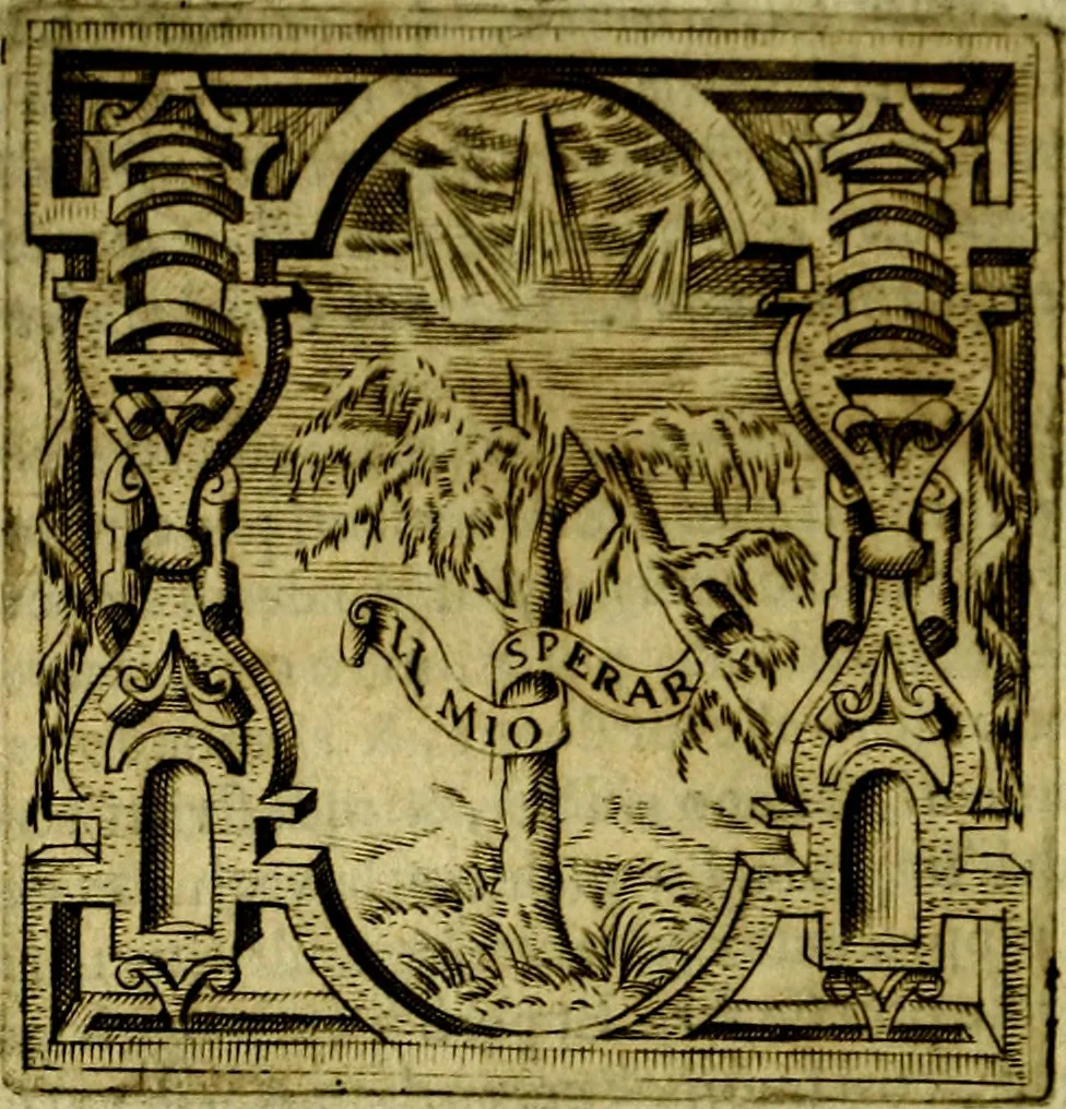 An illustration from Le imprese illustri del S.or Ieronimo Ruscelli., 1584, leaf 409