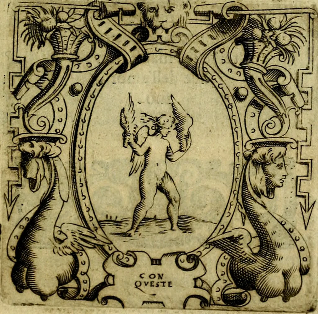 An illustration from Le imprese illustri del S.or Ieronimo Ruscelli., 1584, leaf 410