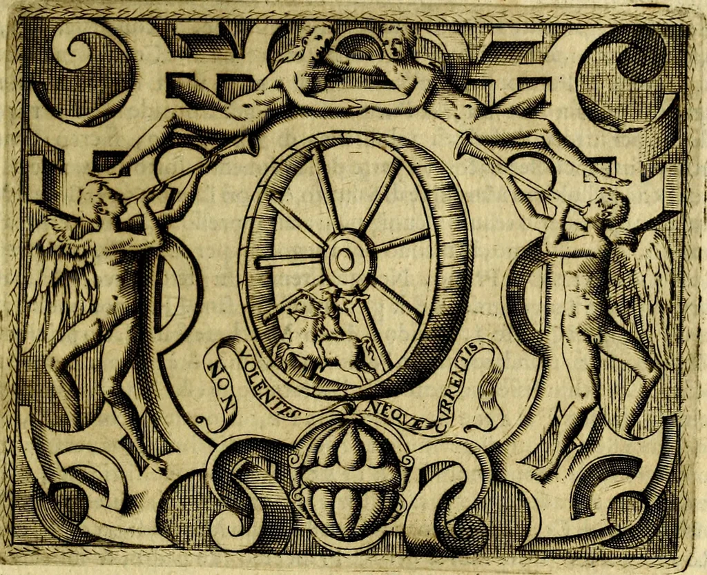 An illustration from Le imprese illustri del S.or Ieronimo Ruscelli., 1584, leaf 414