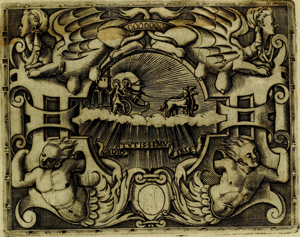 An illustration from Le imprese illustri del S.or Ieronimo Ruscelli., 1584, leaf 42