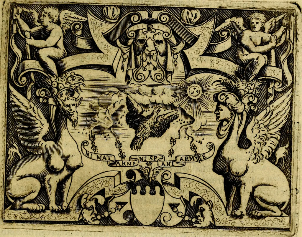 An illustration from Le imprese illustri del S.or Ieronimo Ruscelli., 1584, leaf 426