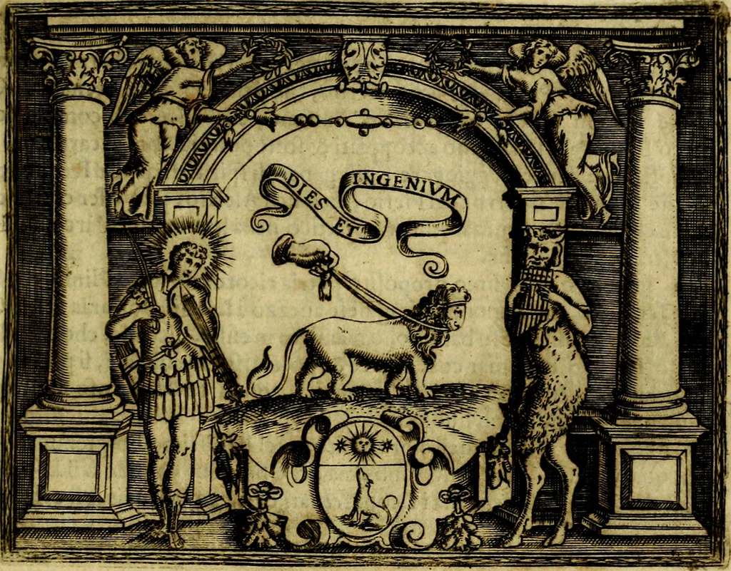 An illustration from Le imprese illustri del S.or Ieronimo Ruscelli., 1584, leaf 434
