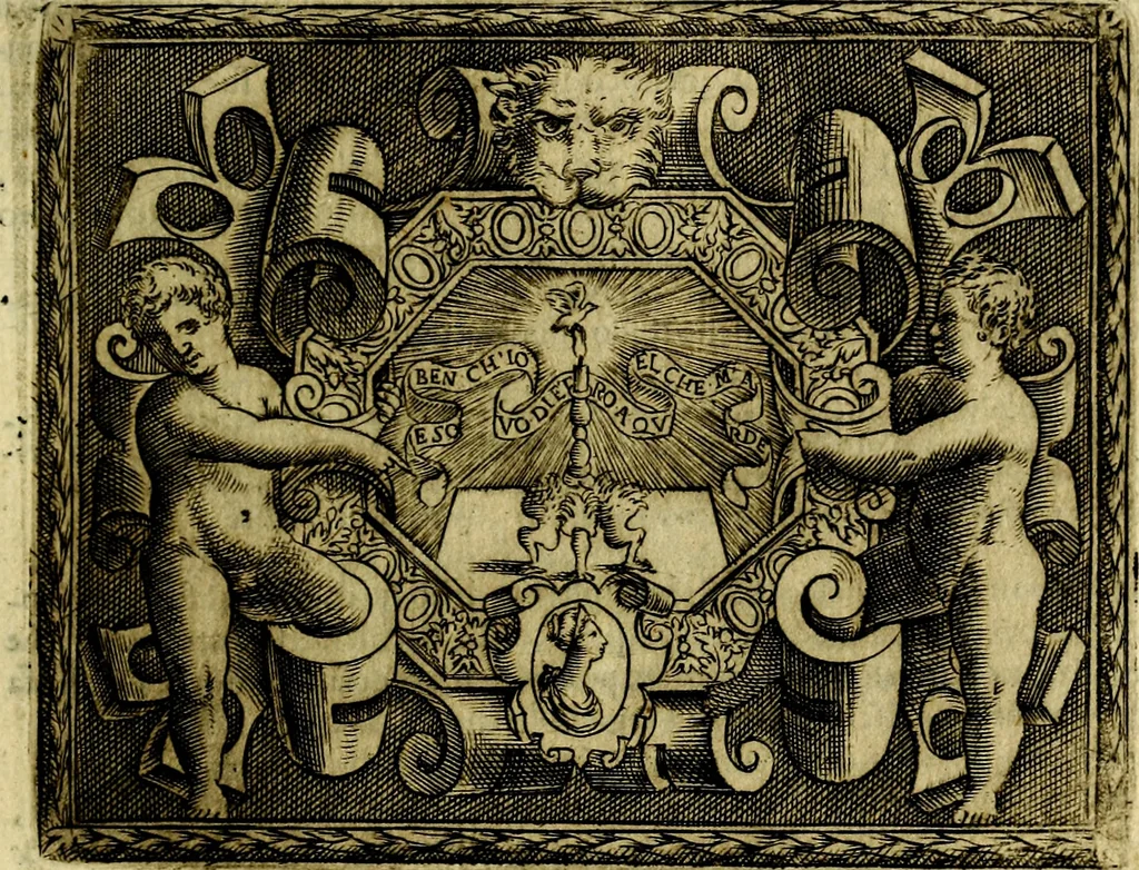 An illustration from Le imprese illustri del S.or Ieronimo Ruscelli., 1584, leaf 444