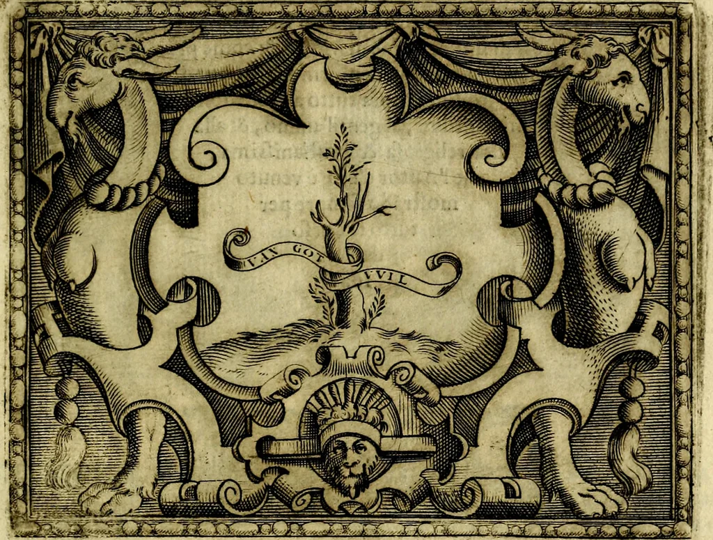 An illustration from Le imprese illustri del S.or Ieronimo Ruscelli., 1584, leaf 452
