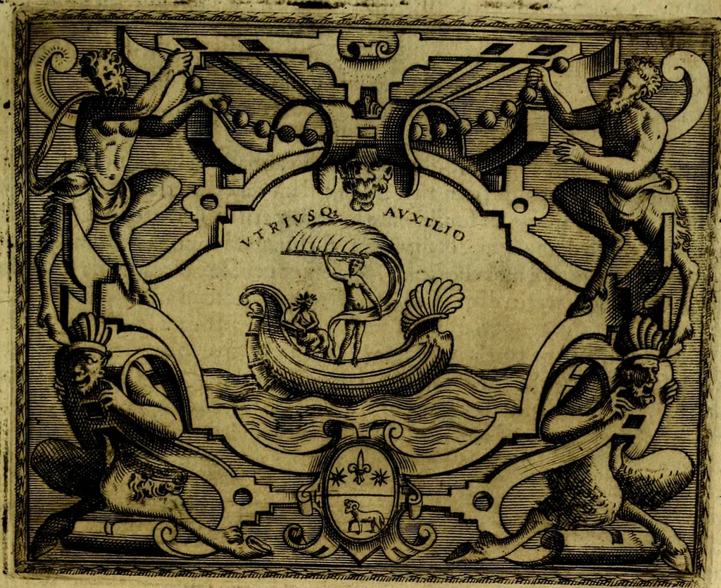 An illustration from Le imprese illustri del S.or Ieronimo Ruscelli., 1584, leaf 464