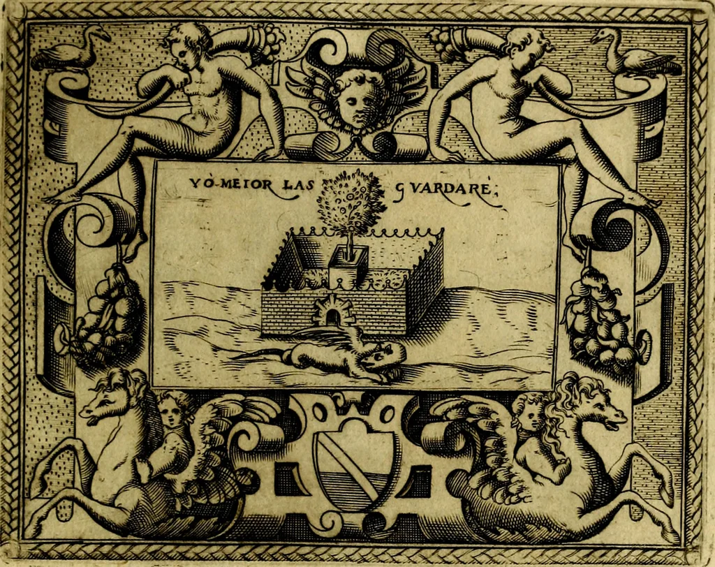An illustration from Le imprese illustri del S.or Ieronimo Ruscelli., 1584, leaf 466