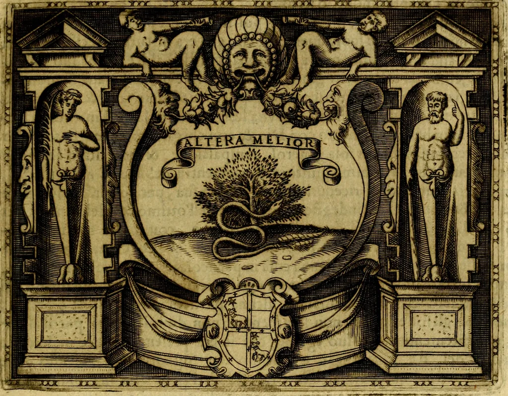 An illustration from Le imprese illustri del S.or Ieronimo Ruscelli., 1584, leaf 476