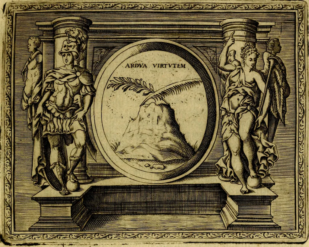An illustration from Le imprese illustri del S.or Ieronimo Ruscelli., 1584, leaf 484