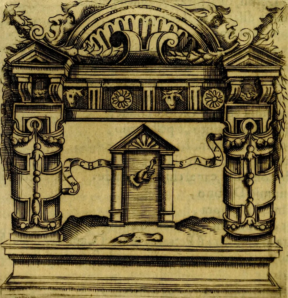 An illustration from Le imprese illustri del S.or Ieronimo Ruscelli., 1584, leaf 491