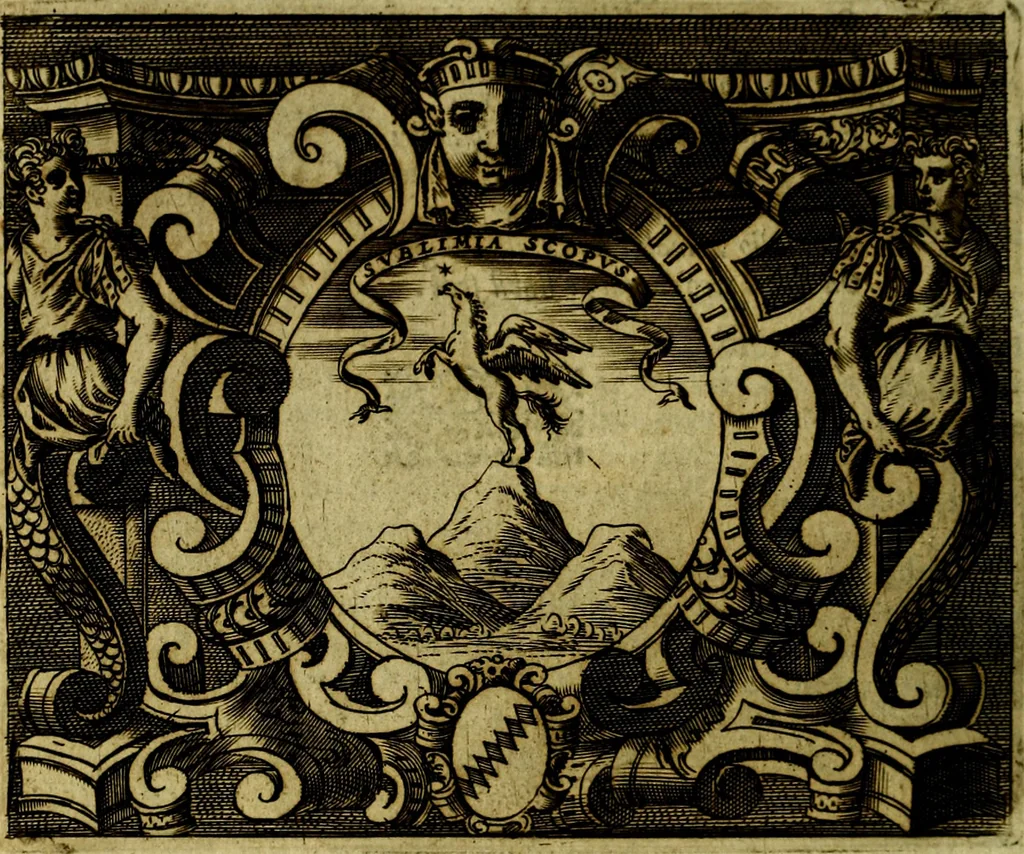 An illustration from Le imprese illustri del S.or Ieronimo Ruscelli., 1584, leaf 557