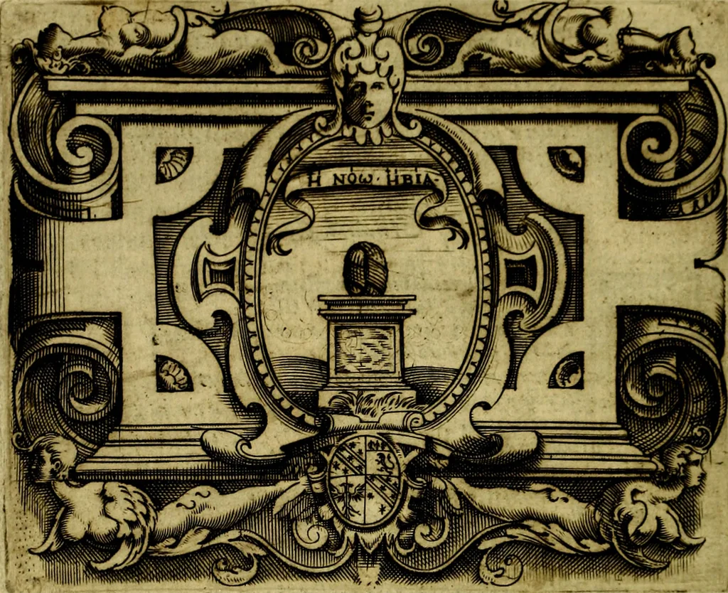 An illustration from Le imprese illustri del S.or Ieronimo Ruscelli., 1584, leaf 575