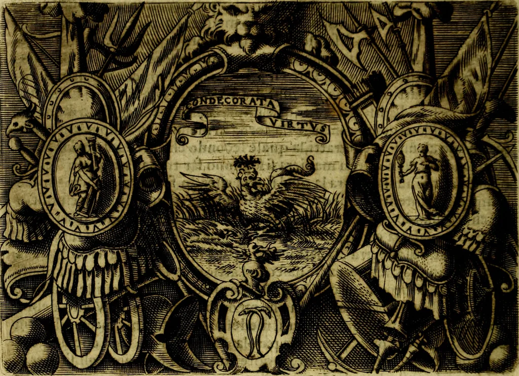 An illustration from Le imprese illustri del S.or Ieronimo Ruscelli., 1584, leaf 581