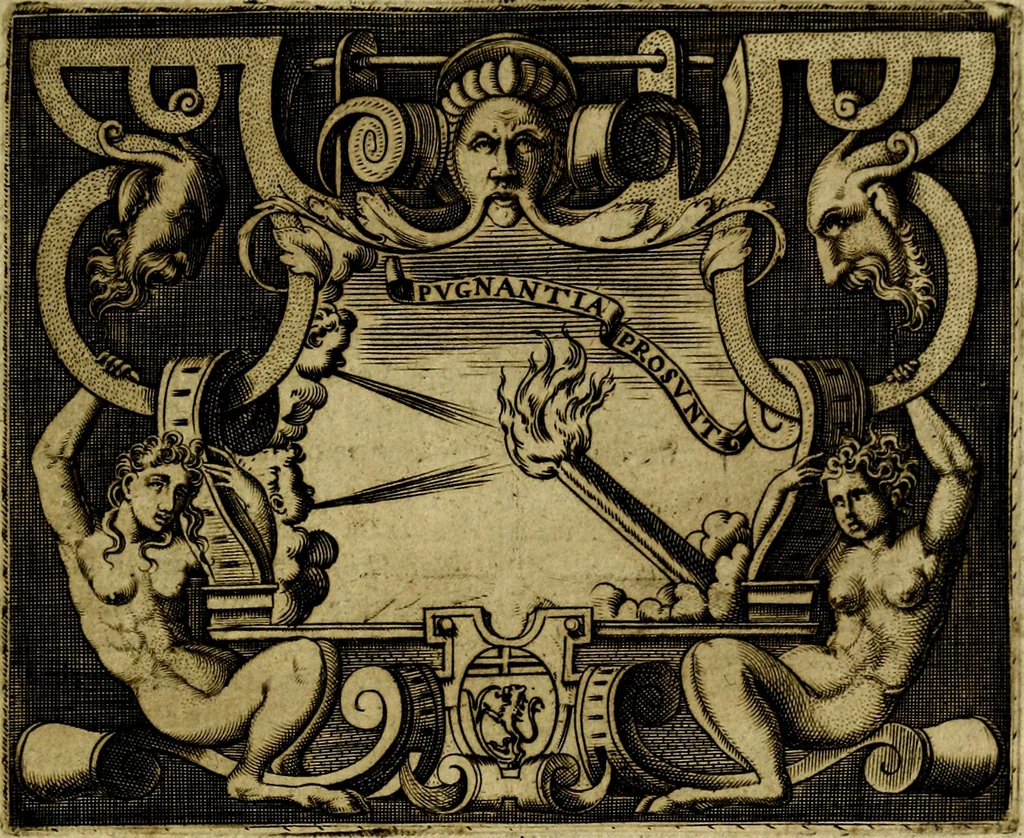 An illustration from Le imprese illustri del S.or Ieronimo Ruscelli., 1584, leaf 584