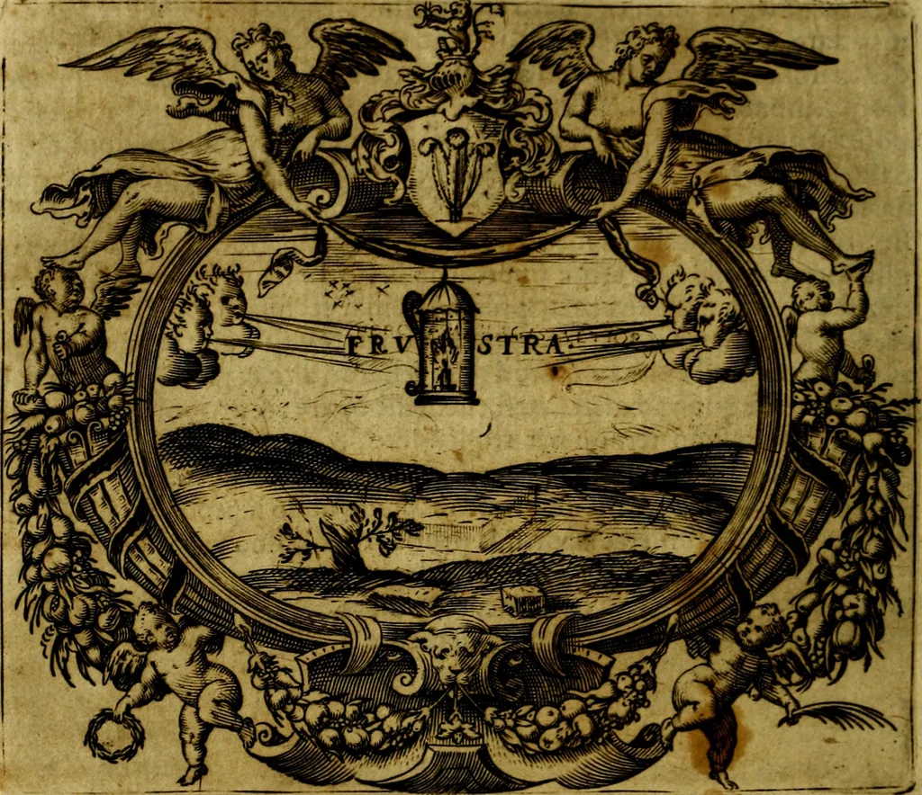 An illustration from Le imprese illustri del S.or Ieronimo Ruscelli., 1584, leaf 591
