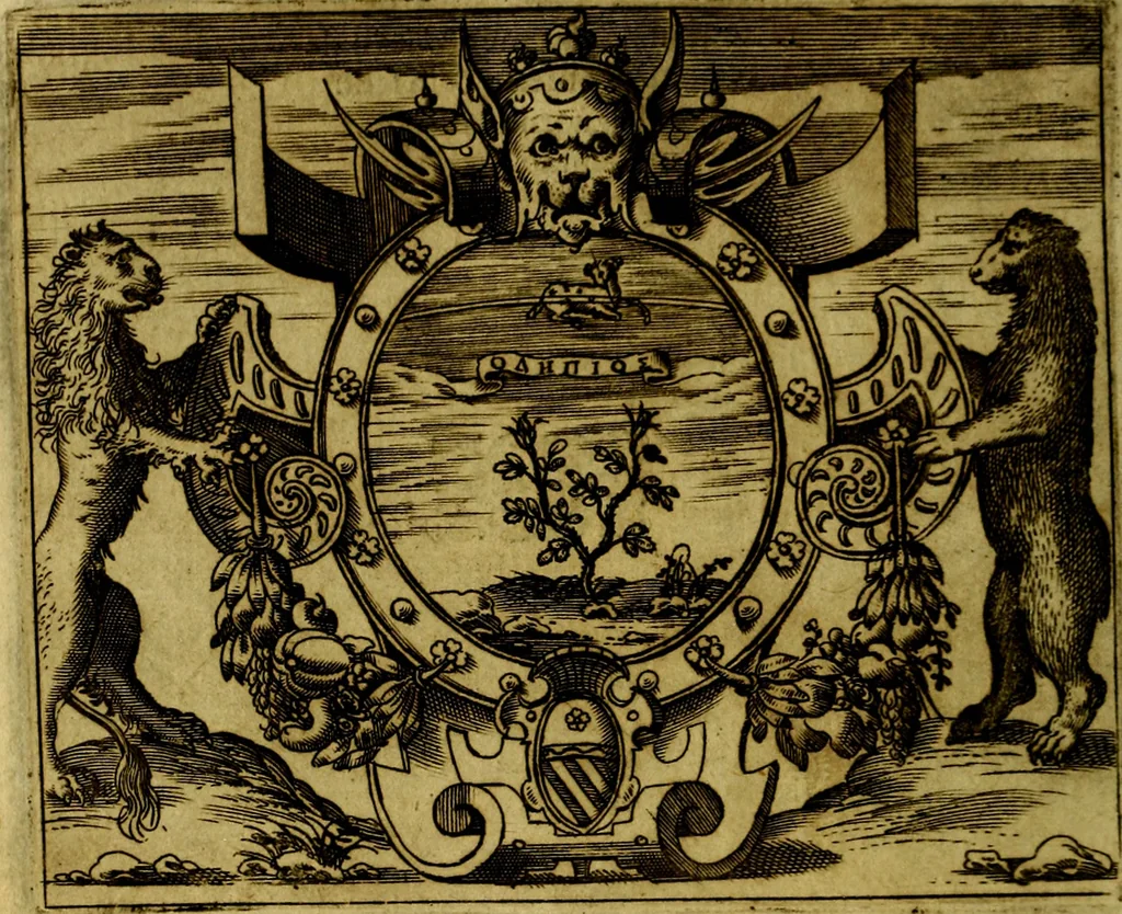 An illustration from Le imprese illustri del S.or Ieronimo Ruscelli., 1584, leaf 599