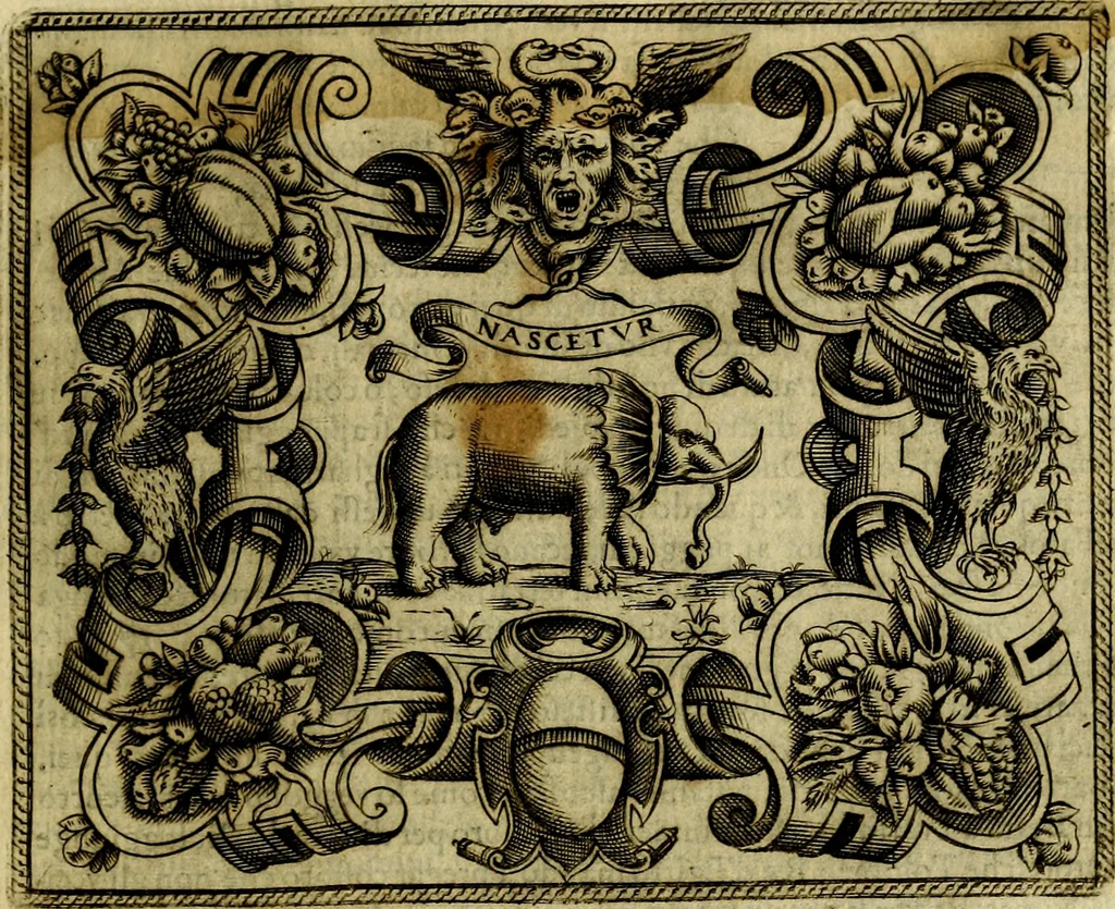 An illustration from Le imprese illustri del S.or Ieronimo Ruscelli., 1584, leaf 80