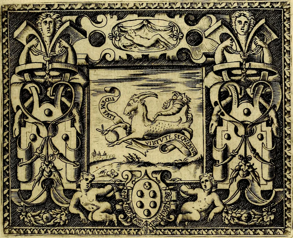 An illustration from Le imprese illustri del S.or Ieronimo Ruscelli., 1584, leaf 166