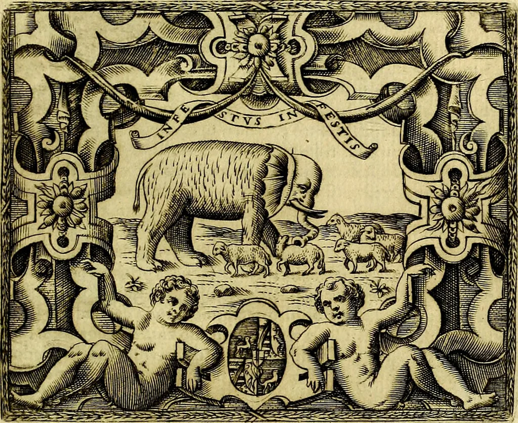 An illustration from Le imprese illustri del S.or Ieronimo Ruscelli., 1584, leaf 182