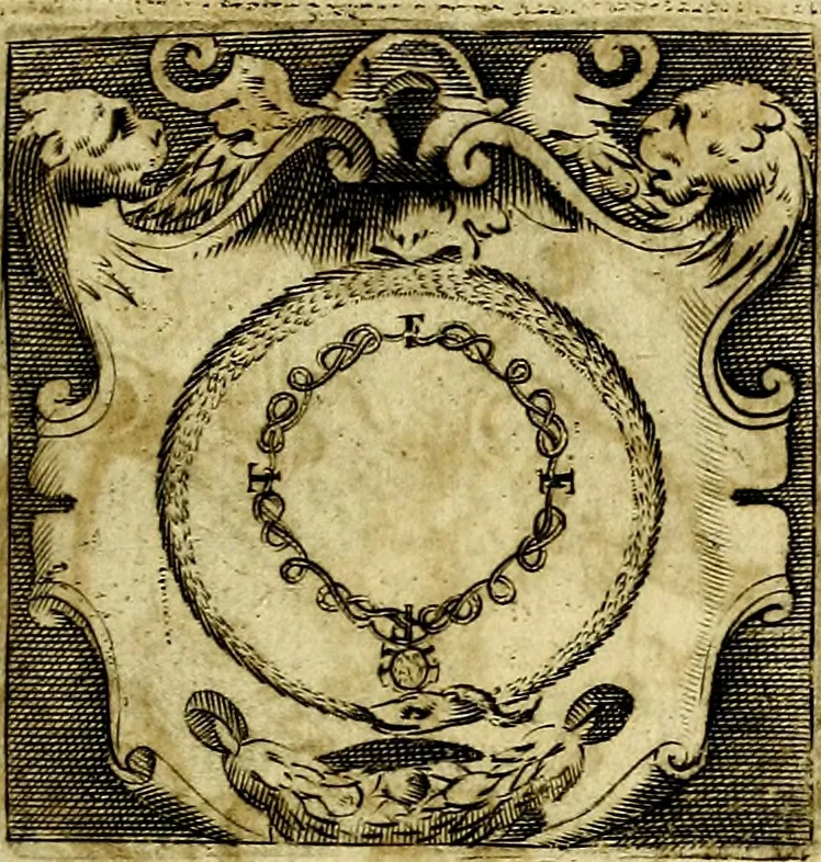 An illustration from Le imprese illustri del S.or Ieronimo Ruscelli., 1584, leaf 184