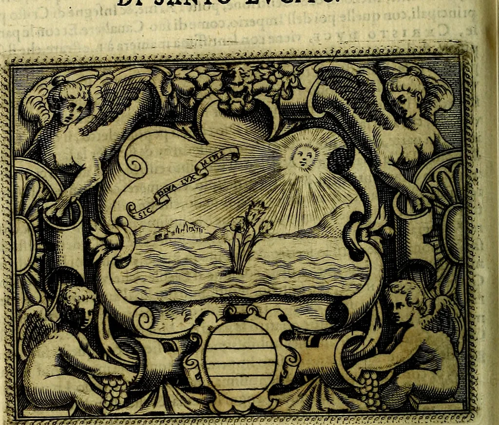 An illustration from Le imprese illustri del S.or Ieronimo Ruscelli., 1584, leaf 209