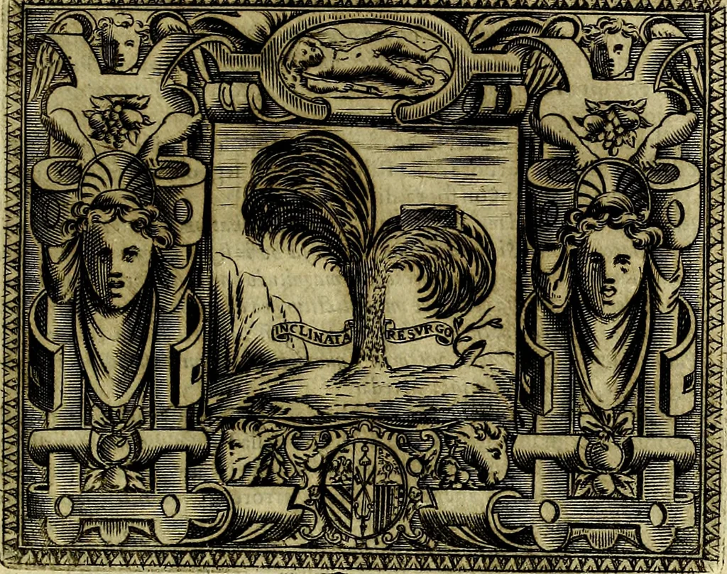 An illustration from Le imprese illustri del S.or Ieronimo Ruscelli., 1584, leaf 242