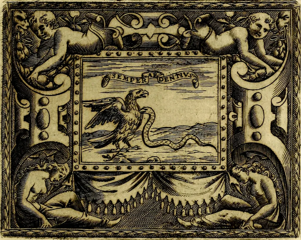An illustration from Le imprese illustri del S.or Ieronimo Ruscelli., 1584, leaf 266