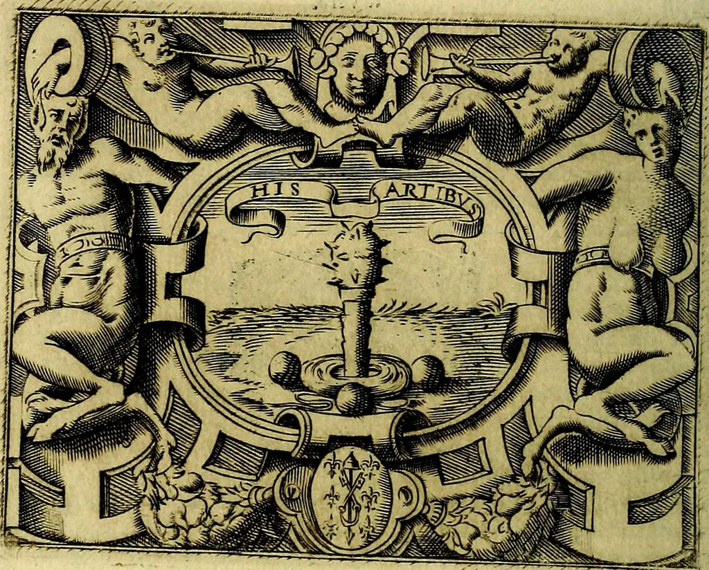 An illustration from Le imprese illustri del S.or Ieronimo Ruscelli., 1584, leaf 337