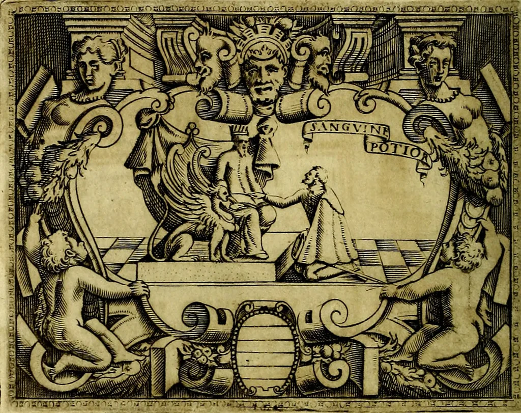 An illustration from Le imprese illustri del S.or Ieronimo Ruscelli., 1584, leaf 377