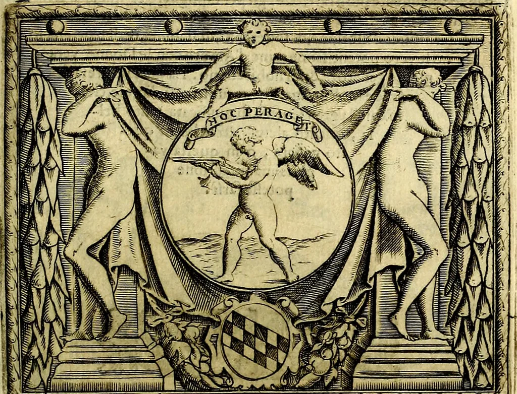 An illustration from Le imprese illustri del S.or Ieronimo Ruscelli., 1584, leaf 414