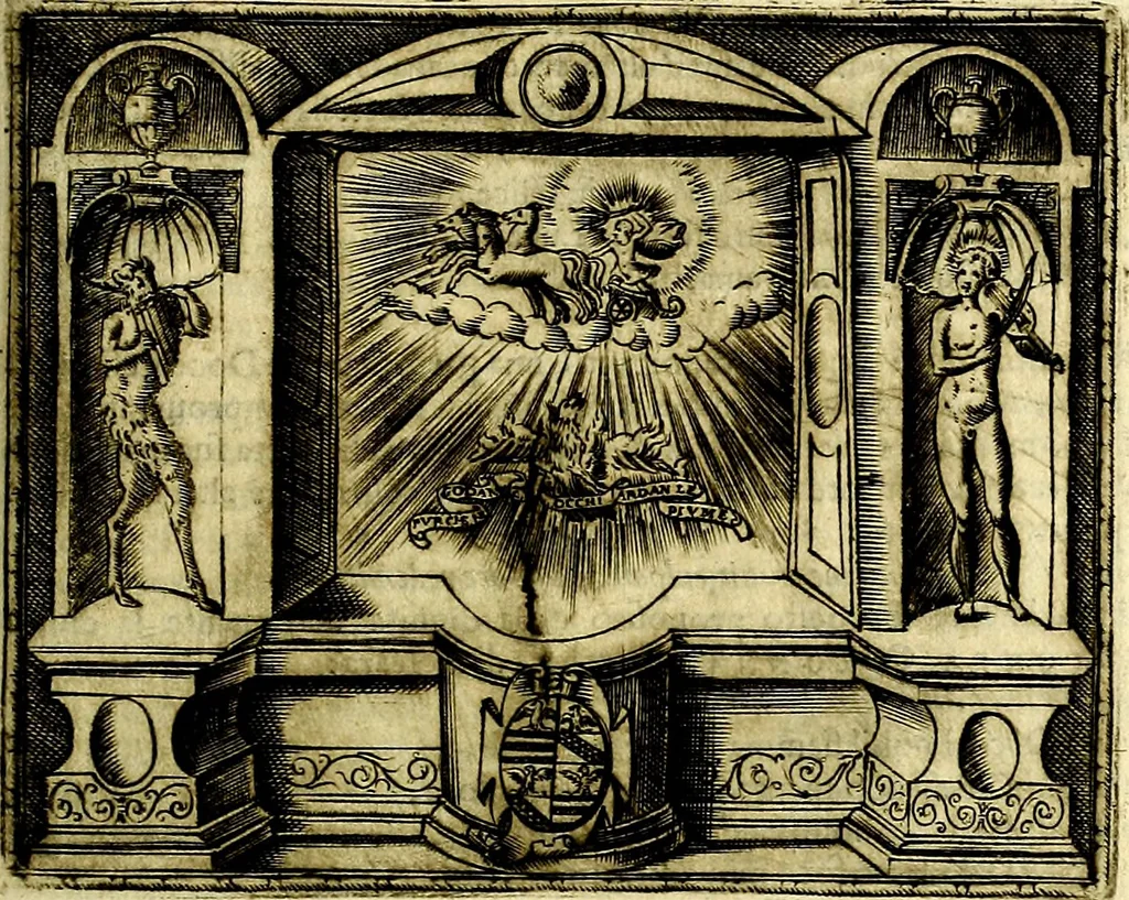 An illustration from Le imprese illustri del S.or Ieronimo Ruscelli., 1584, leaf 424